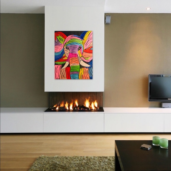 Other - Colorful Elephant Original Painting